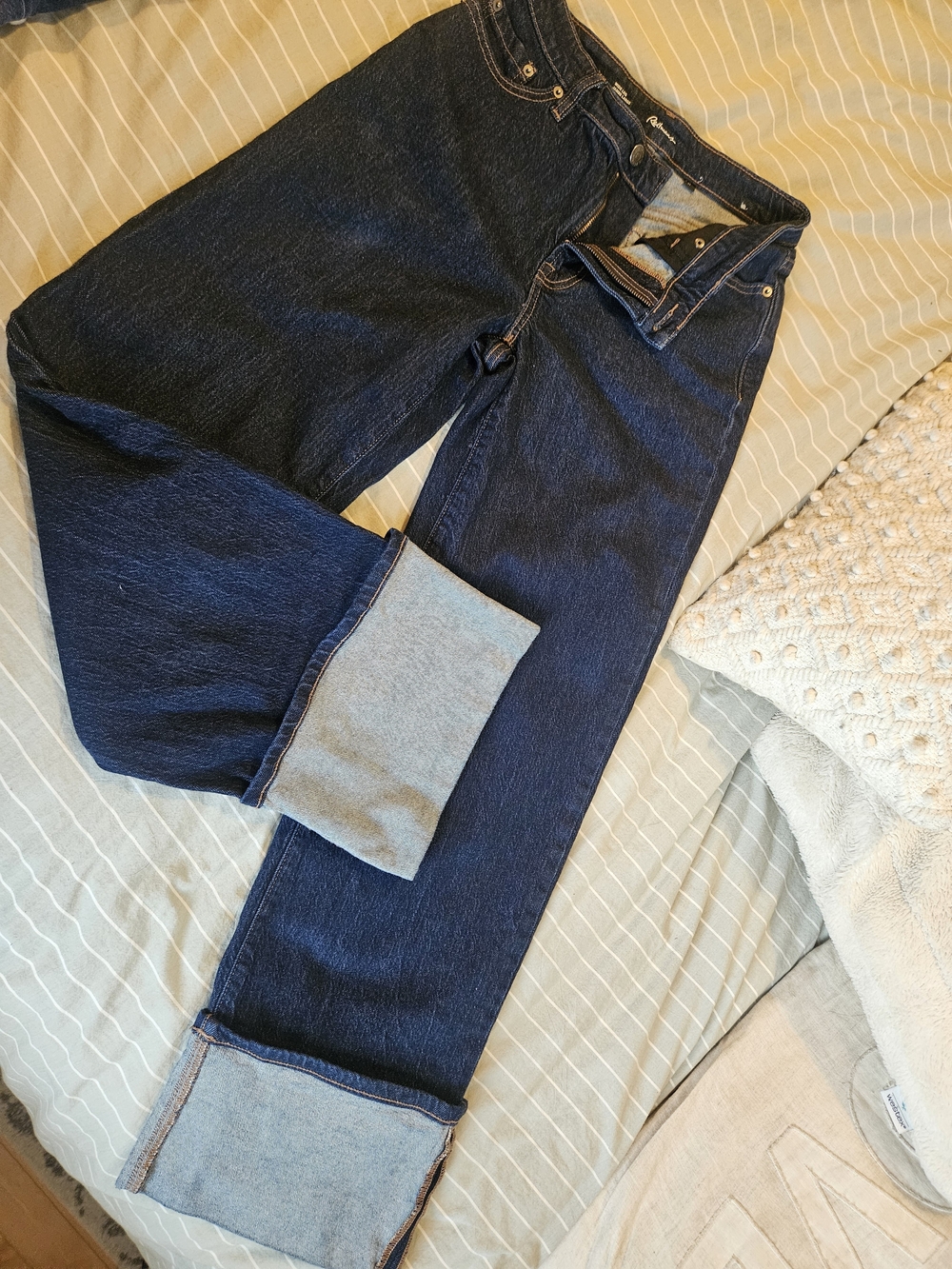 Reitmans Mid-Rise Wide-Leg Dark Blue Denim Denim Jeans